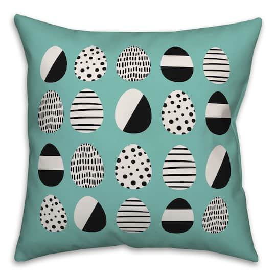 Retro Easter Egg Pattern Throw Pillow